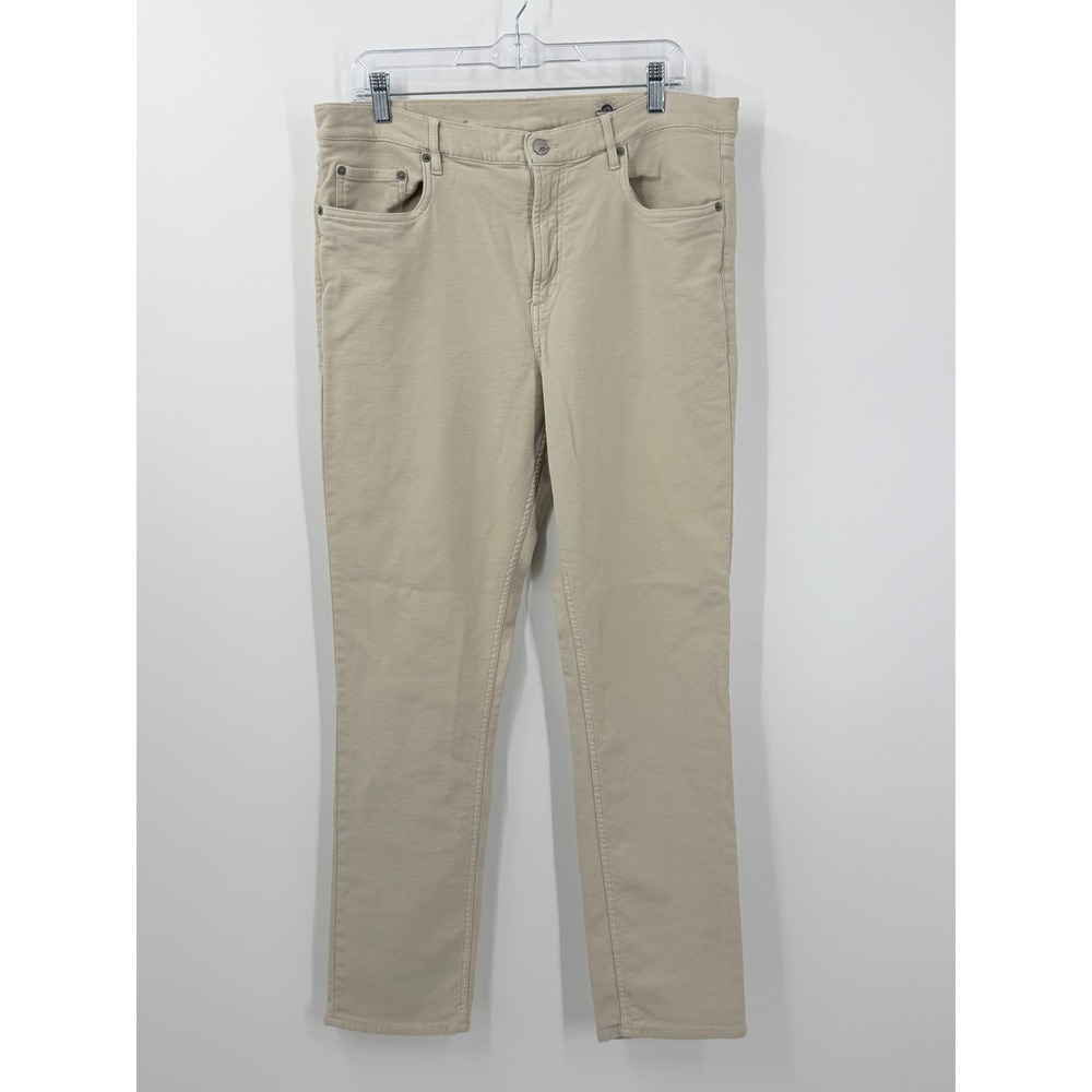 Faherty Stretch Terry 5-Pocket Pants Mens 36 x32 Tan preppy casual office